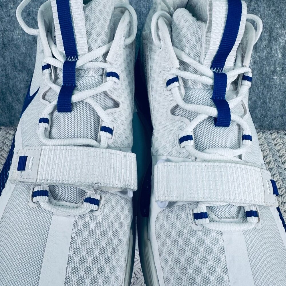 Nike Air Force Basketball Shoes Mens Size 13 White/Blue Mesh Strap Lace-Up - Picture 3 of 9